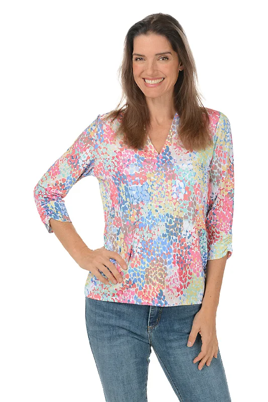 Buy More, Save More Spectral Ruched 3/4 Sleeve Top